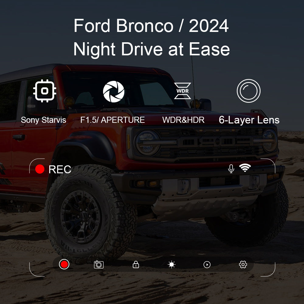 OEM Style Dash Cam Suitable for Ford Bronco 2021-2024