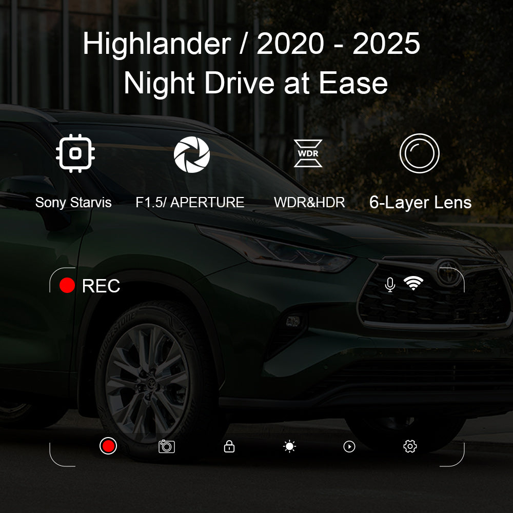 OEM Style Dash Cam Suitable for Toyota Highlander 2020-2025